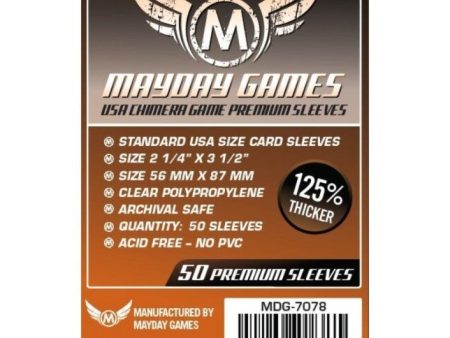 Mayday - Premium USA Chimera Game Sleeves (Pack of 50) - 57.5 MM X 89 MM (Orange) Online Sale