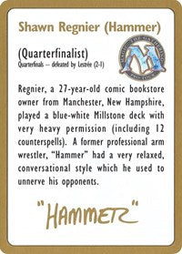 1996 Shawn  Hammer  Regnier Biography Card [World Championship Decks] Online