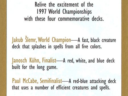 1997 World Championships Ad [World Championship Decks 1997] For Discount